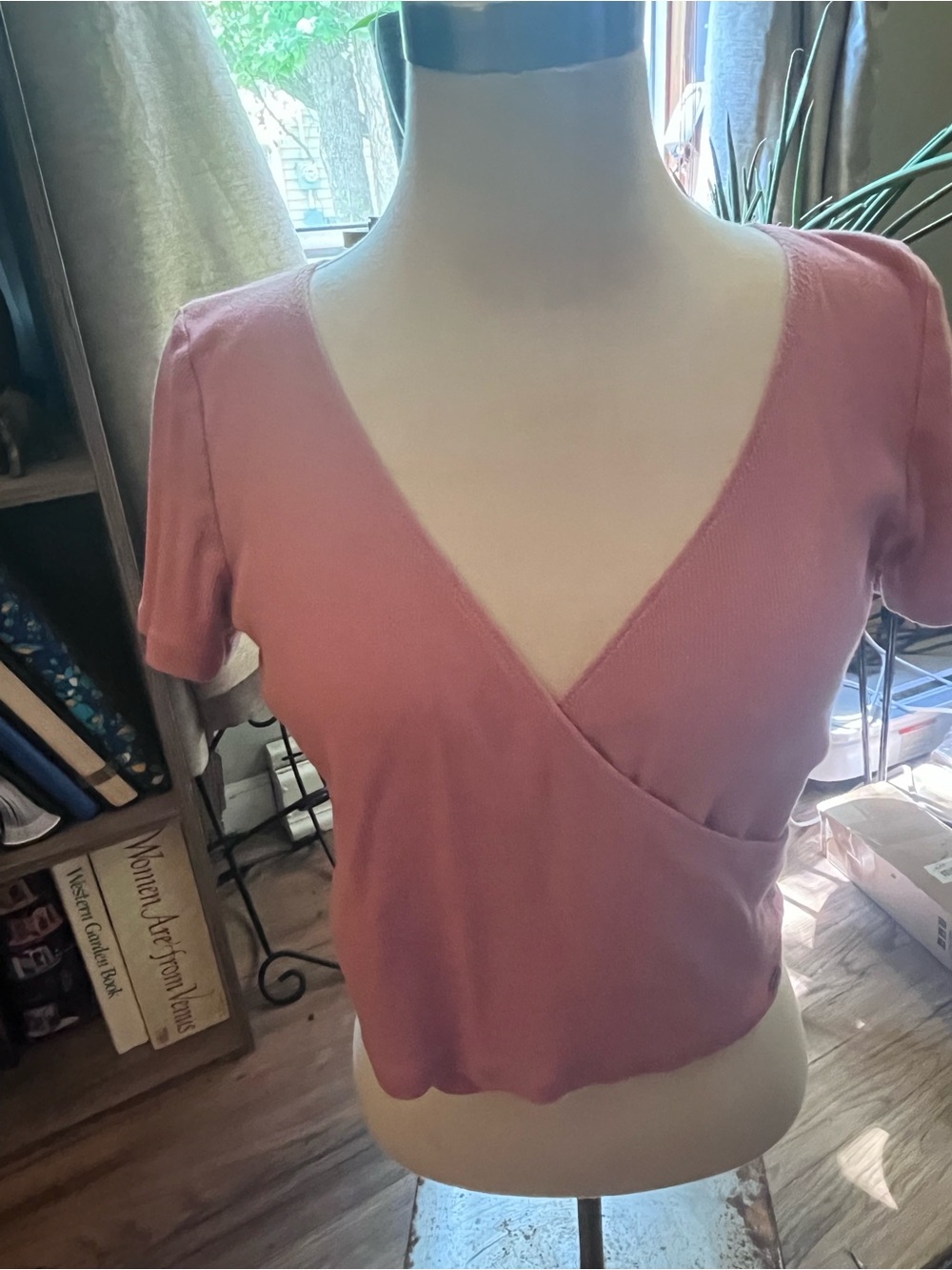 Hollister Dusty Rose Wrap Crop Top